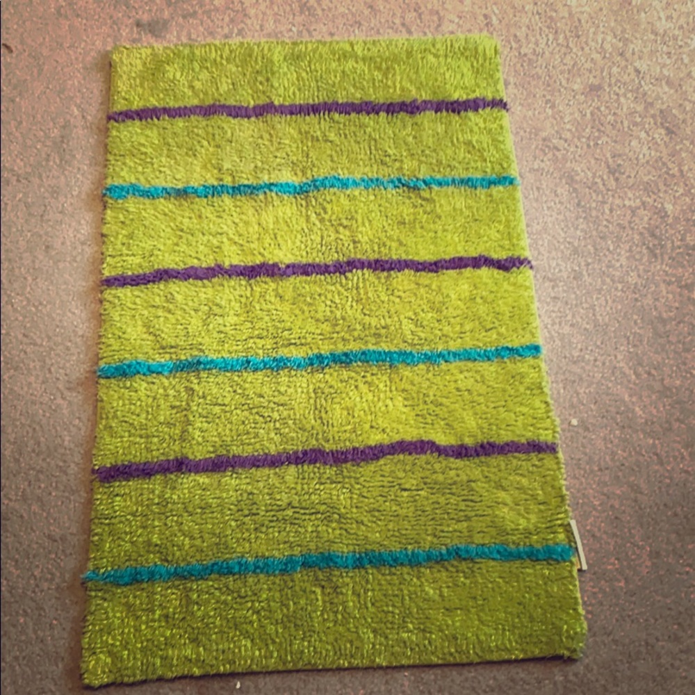 Striped bathroom rug